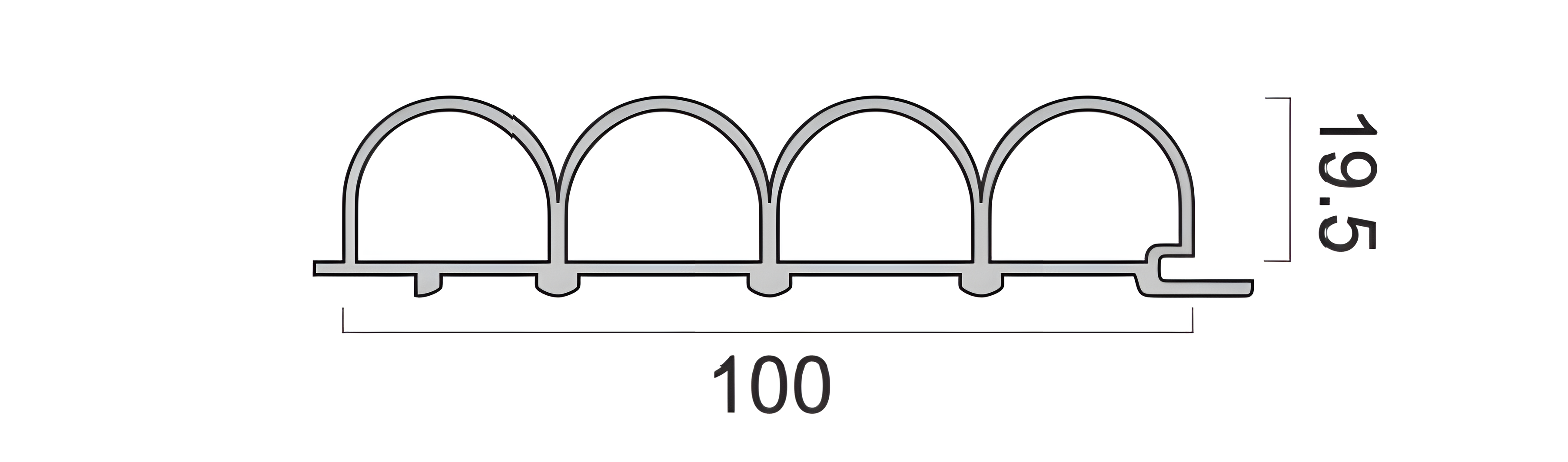 100  ARC FLUTED