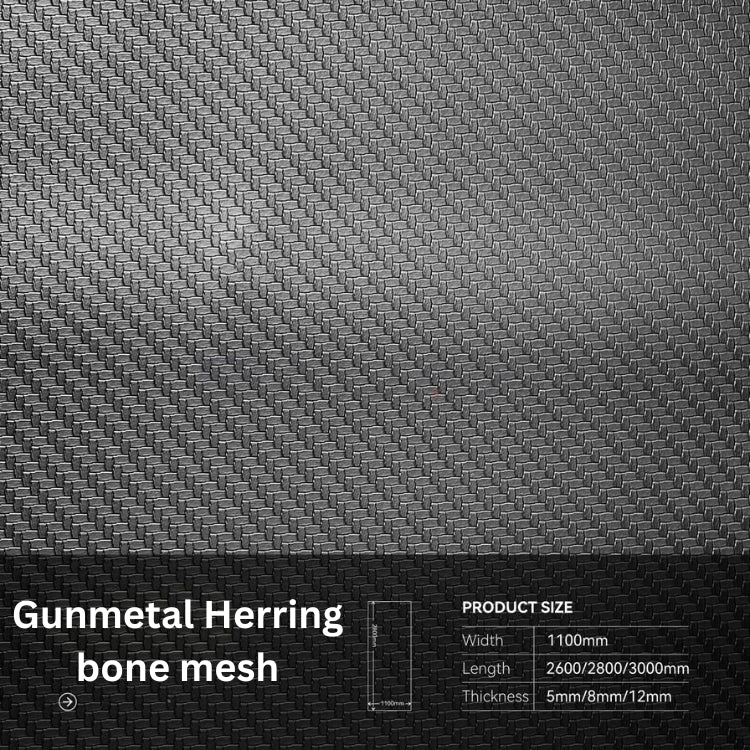 GUNMETAL HERRING BON MESH